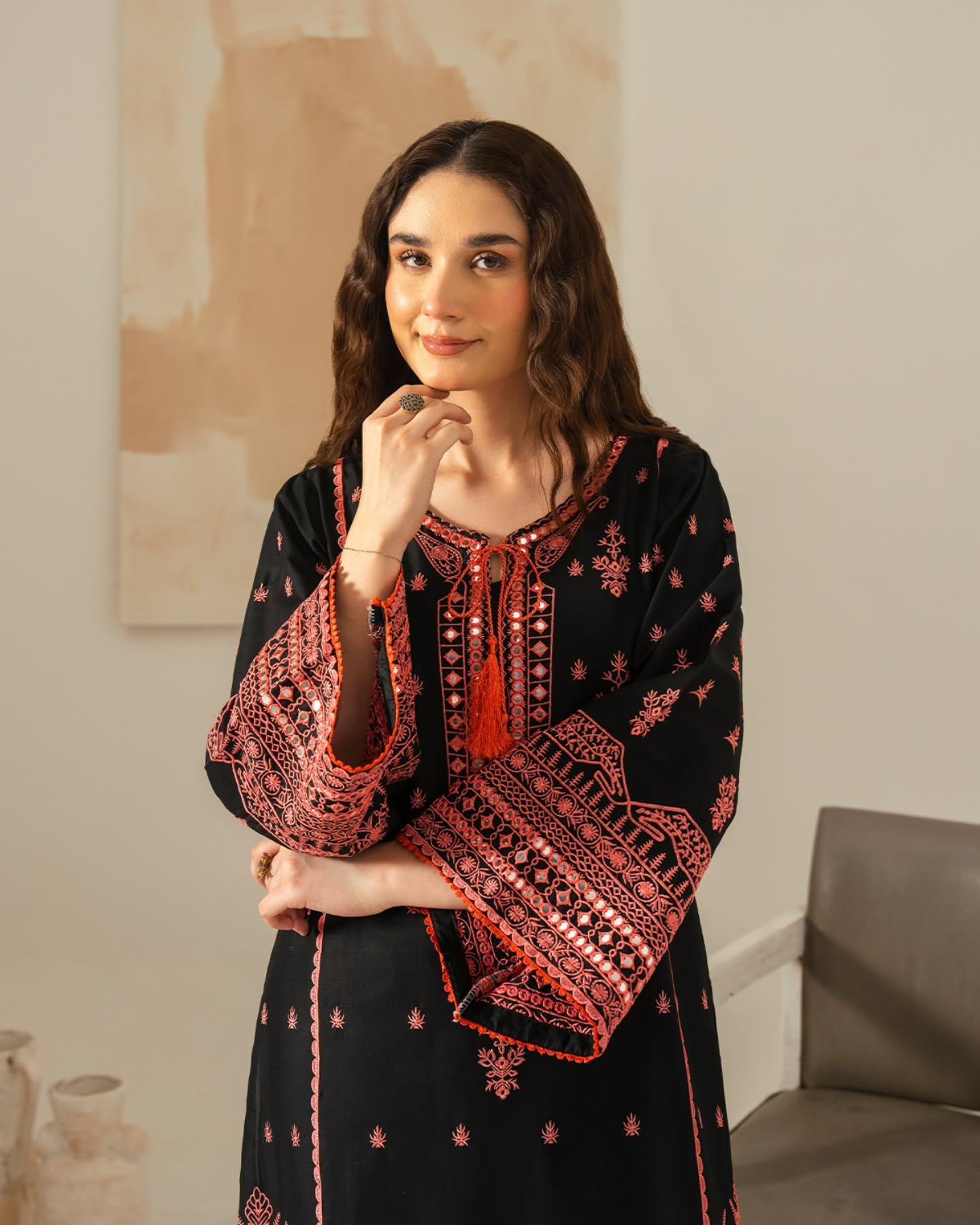 AJAL EMBROIDED 3PC