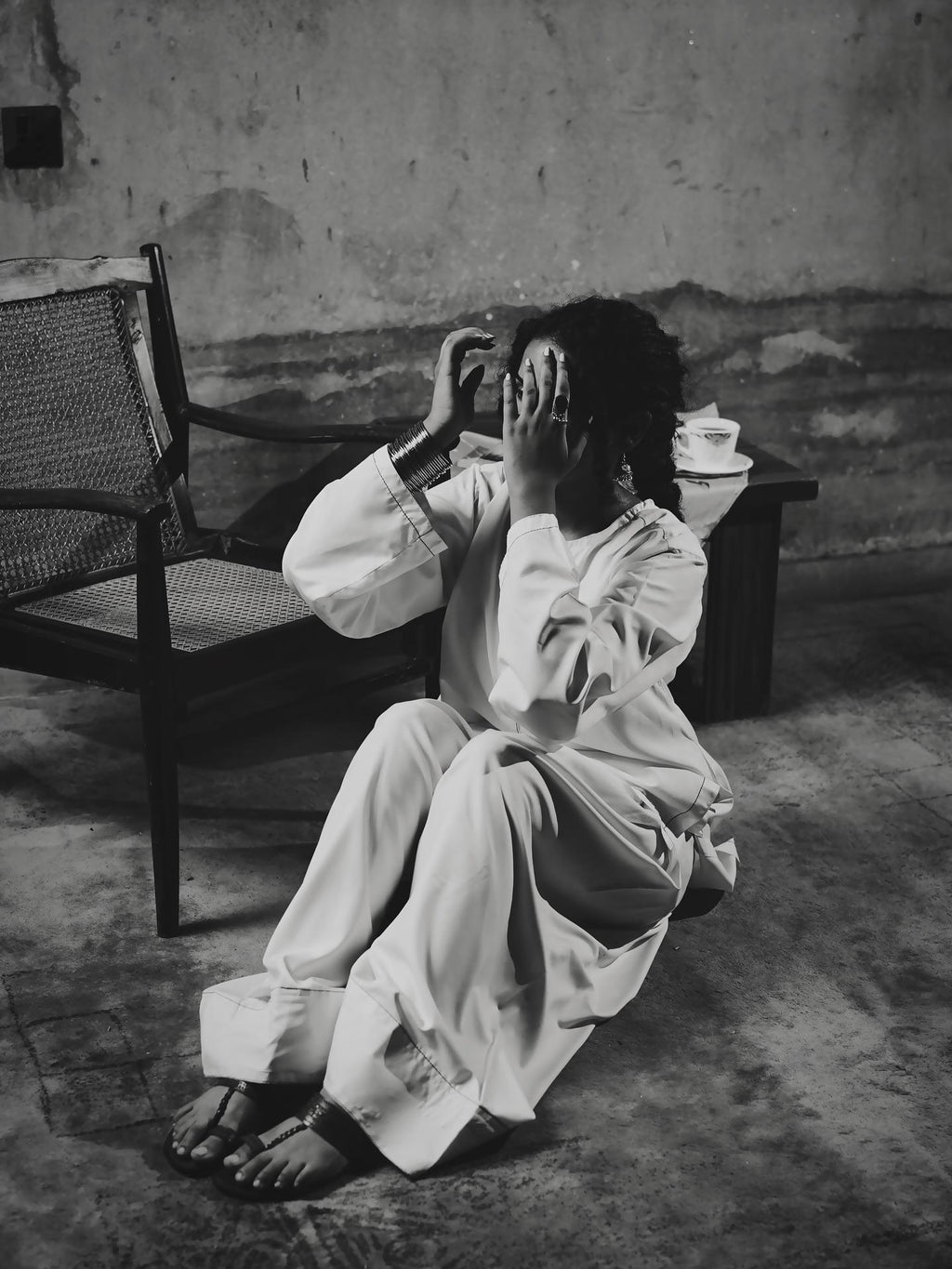 WHITE HEART 3PC ( FARSHI SHALWAR )