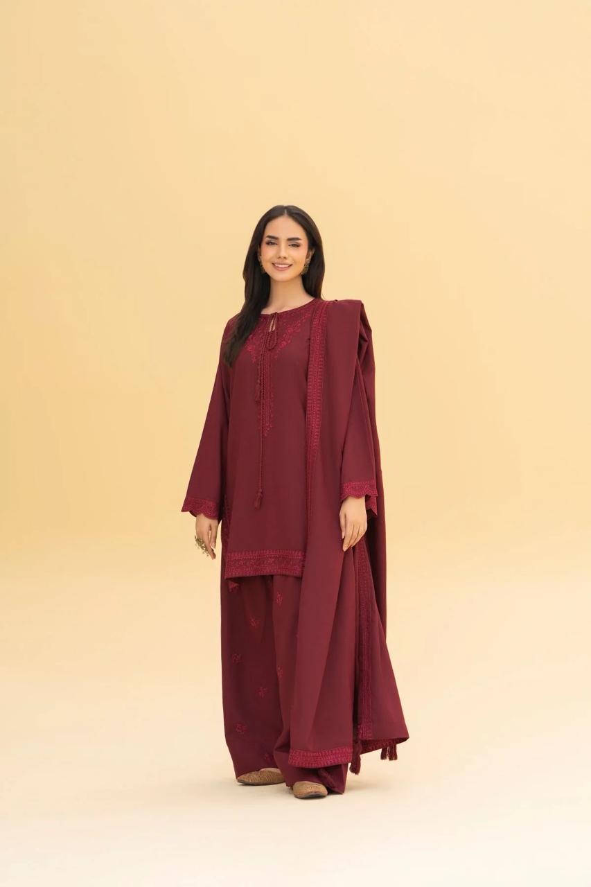 MEHERZA 3PC WITH SHAWAL ( FARSHI SHALWAR )