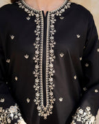 BLACK GULAB EMB 2PC SET